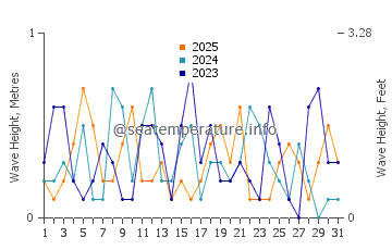 Waves height in Anahuac in January