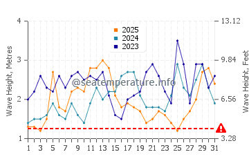 Waves height in Anito in January