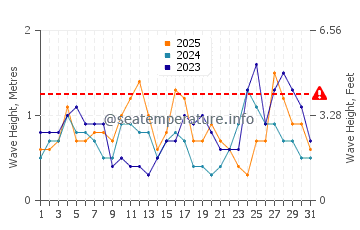 Waves height in Apo Reef in January