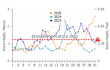 Waves height in Arinaga in January