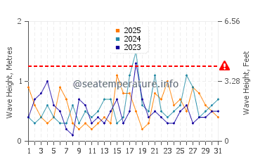 Waves height in Aspendale in January