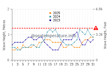 Waves height in Bacuag in January