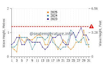 Waves height in Basiad in January