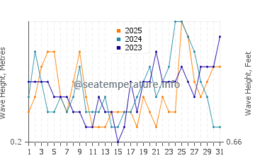 Waves height in Punta Gorda in January