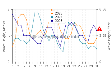 Waves height in Bereeda in January