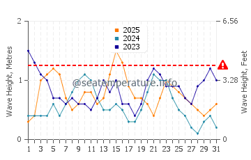 Waves height in Bosaso in January