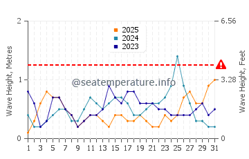Waves height in Bowen in January