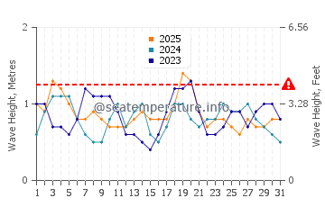 Altezza delle onde Buenos Aires a gennaio
