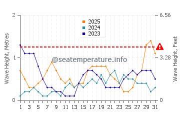 Waves height in Bulumeduro in January