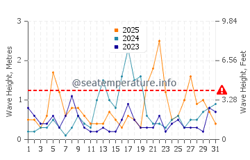 Waves height in Cacela Velha in January