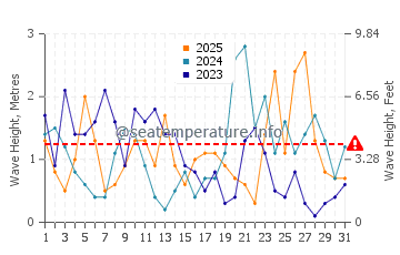 Waves height in Cahore in January