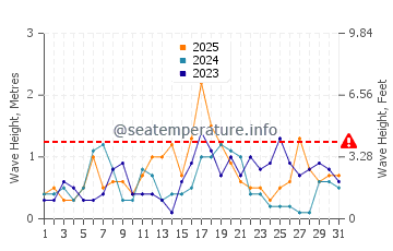Waves height in Calafat in January