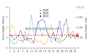 Waves height in Dartmouth in January
