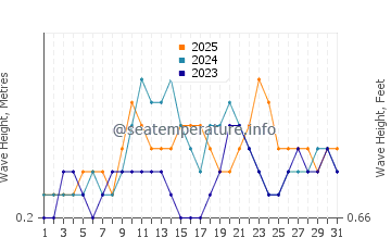 Waves height in Cap Skirring in January