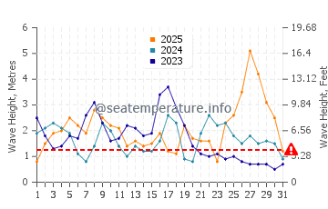 Waves height in Castineiras in January