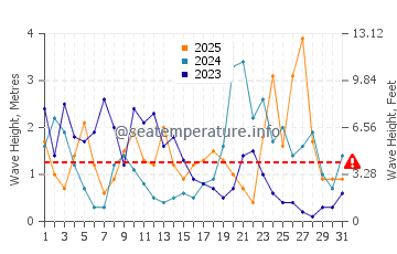 Wellenhöhe in Clonea im Januar
