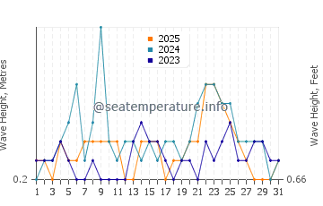 Waves height in Cocoa in January
