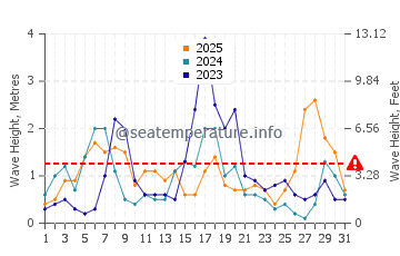 Waves height in Colonia Sant Jordi in January