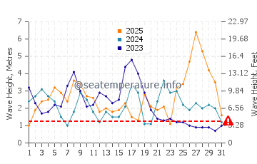 Waves height in Couso in January