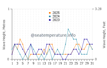 Waves height in Manzanillo in January