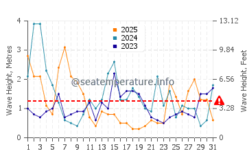 Waves height in Cullen in January