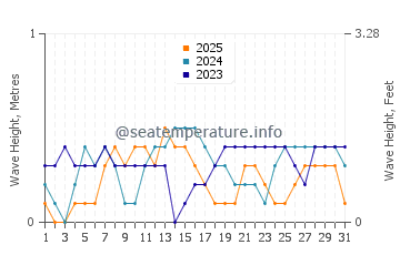 Waves height in Dapdap in January