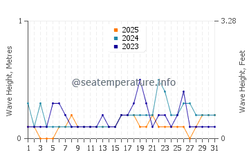 Waves height in Daru in January