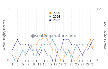 Waves height in Donsol in January