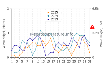 Waves height in Doong in January