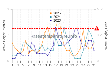 Waves height in El Mojon in January