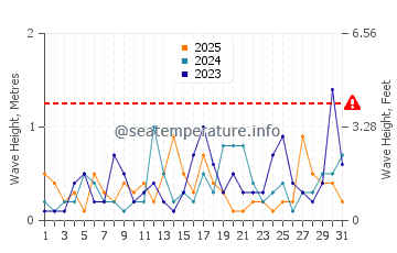 Waves height in El Palo in January