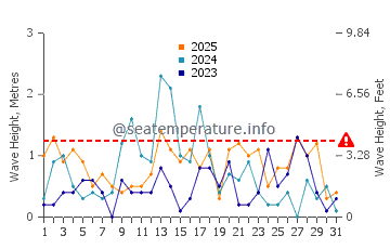 Altezza delle onde Erieau a gennaio