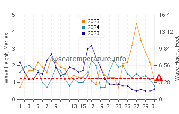 Waves height in Esteiro in January