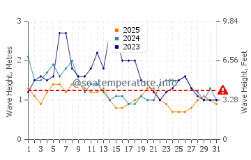 Altezza delle onde Estero de La Bocana a gennaio