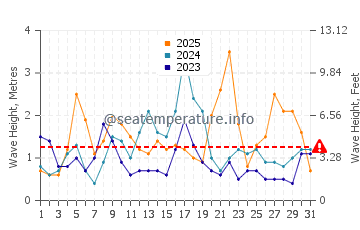 Waves height in Faro in January