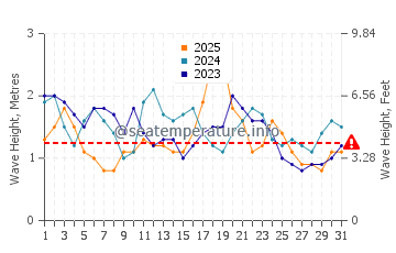 Waves height in Fingal Head in January