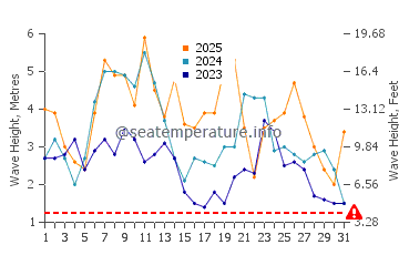 Waves height in Flores Island in January