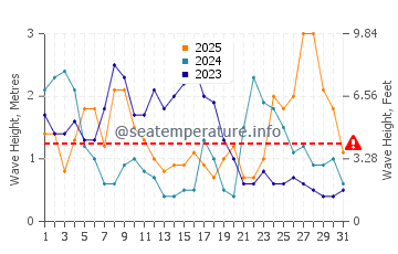 Altezza delle onde Fromentine a gennaio