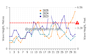 Waves height in Gran Tarajal in January
