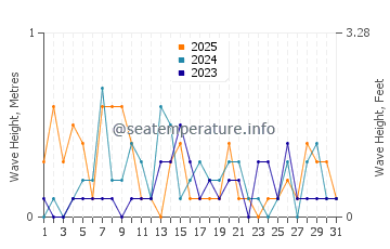 Waves height in Halesite in January