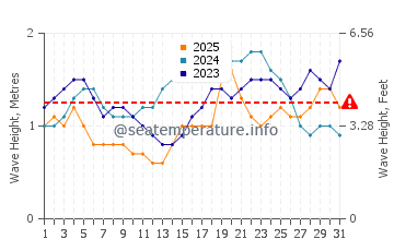 Altezza delle onde Hiva Oa a gennaio
