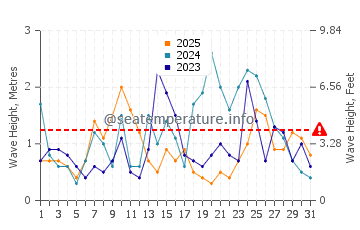 Waves height in Hoko in January