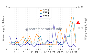 Waves height in Homer in January