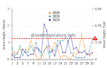 Waves height in Honghai in January