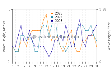 Waves height in Ilihan in January