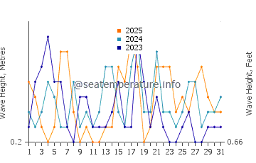Waves height in Indented Head in January