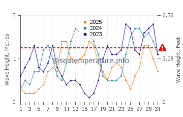 Waves height in Ipilan in January