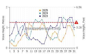 Waves height in Iraray in January