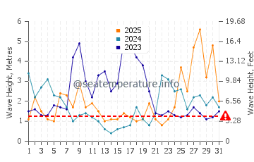 Waves height in Irun in January