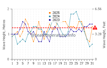 Wellenhöhe in Isabel Segunda im Januar